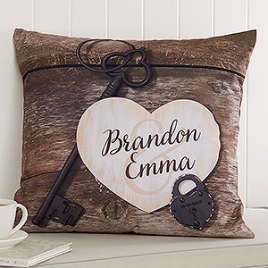 Key To My Heart Personalized 18 Throw Pillow