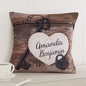 Key To My Heart Personalized 14 Throw Pillow