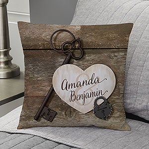 Personalized Key To My Heart Throw Pillow - 14