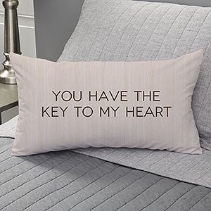 Personalized Key To My Heart Lumbar Throw Pillow