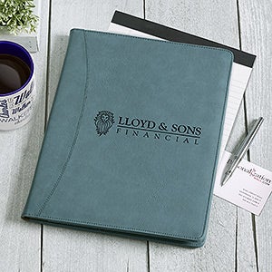 Business Logo Personalized Padfolio - Teal - 17545