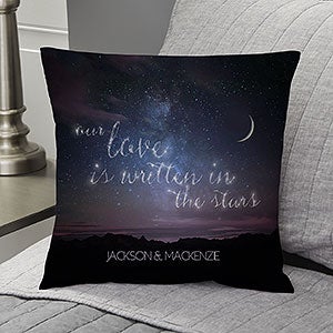 Personalized Written In The Stars 14 Romantic Throw Pillow