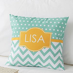 Preppy Chic Personalized 14 Throw Pillow