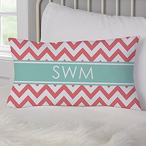 Preppy Chic Personalized Lumbar Throw Pillow