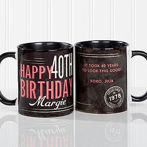 Personalized Birthday Coffee Mug - Black 11oz