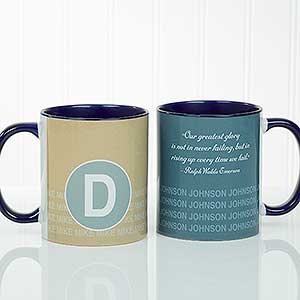 Sophisticated Quotes Personalized Coffee Mug- 11 oz.- Blue