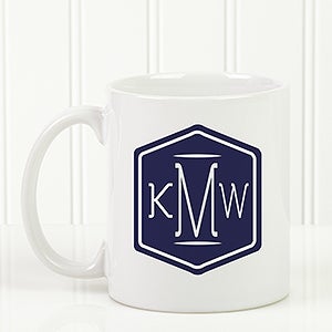 Classic Monogram Personalized Coffee Mug 11 oz.- White