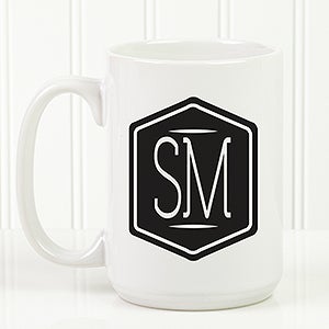 Classic Monogram Personalized Coffee Mug 15oz.- White