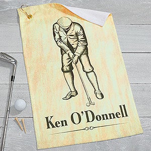 Personalized Vintage Golfer Golf Towel