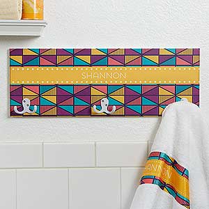 Personalized Towel Hook Racks - Geometric Designs