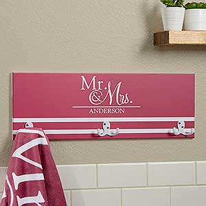 Personalized Towel Hook Rack For Newlyweds