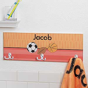 Kids Personalized Towel Hook Rack For Boys