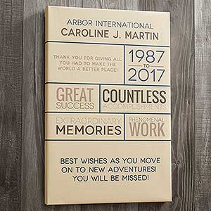 Retirement Wishes Personalized Canvas Print- 16x24