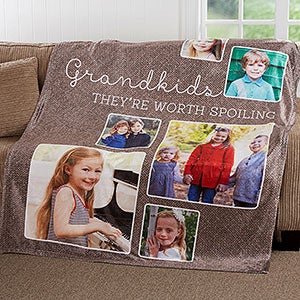 Photo Collage Fleece Blanket 60x80 for Grandparents