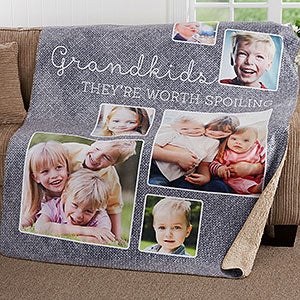 They're Worth Spoiling Personalized 60x80 Sherpa Photo Blanket