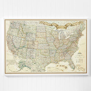 Romantic Travels 20x30 Personalized U.S. Map