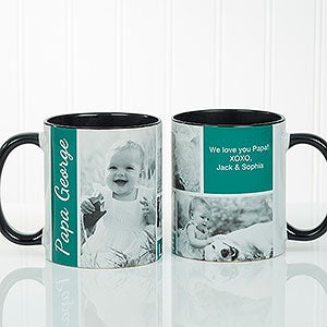 Family Love Photo Collage Personalized Coffee Mug 11 oz.- Black