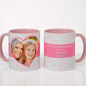 Love You This Much! Personalized Photo Coffee Mug 11 oz.- Pink