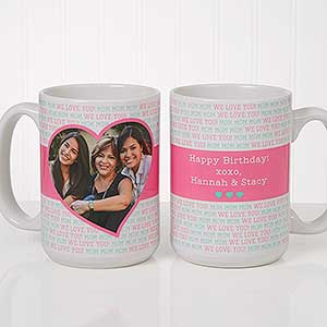 Love You This Much! Personalized Photo Coffee Mug 15oz.- White