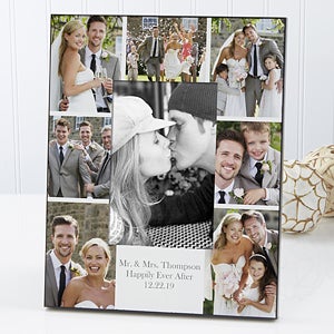 Personalized Wedding Photo Printed Picture Frame - Wedding Photo Collage - Vertical