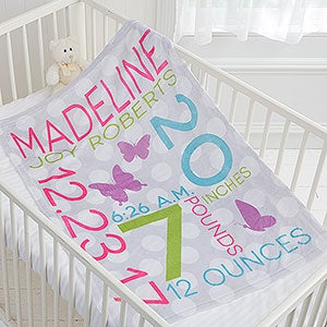 Sweet Baby Girl Personalized Fleece Blanket