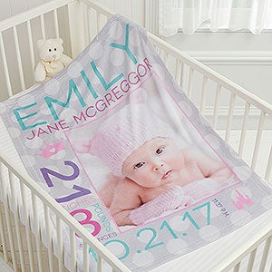 Sweet Baby Girl Personalized Fleece Blanket-Photo