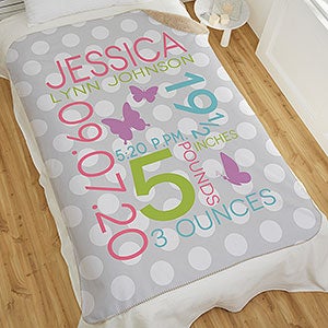 Sweet Baby Girl Personalized 50x60 Sherpa Blanket