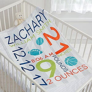 Sweet Baby Boy Personalized Fleece Blanket