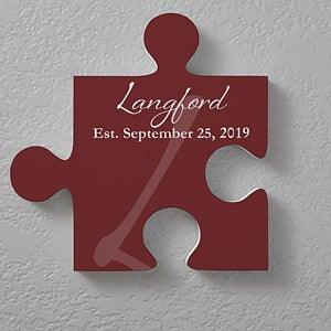 Personalized Family Wall Puzzle Piece - Family Name