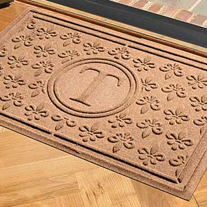 Fleur Field Monogram Personalized AquaShield? Molded Doormat