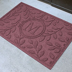 Personalized Leaf AquaShield Molded Doormat - Brittany Leaf Monogram