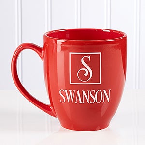 Square Monogram Personalized Bistro Mug