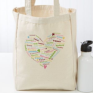 Her Heart of Love Personalized Petite Canvas Tote