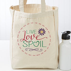 Live, Love, Spoil Personalized Petite Canvas Tote