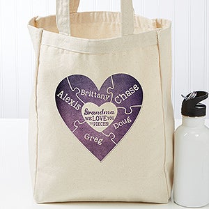 We Love You To Pieces Personalized Petite Tote Bag