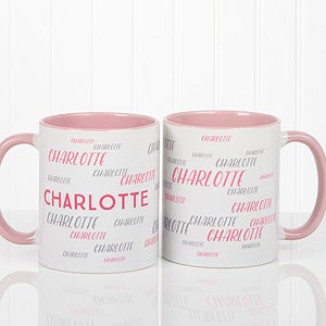 Hello! My Name Is Personalized Coffee Mug 11 oz.- Pink