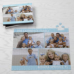 Picture Perfect Personalized Jumbo 500 Piece Photo Puzzle- 4 Photo