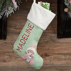 Precious Moments Personalized Baby's 1st Christmas Ivory Stocking