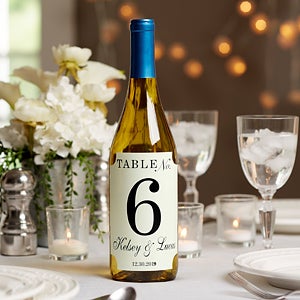 Personalized Wedding Table Number Lablels