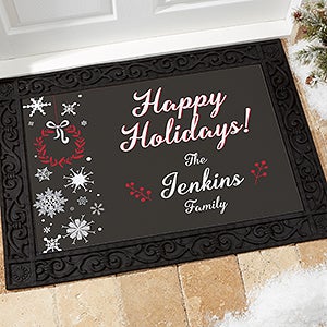 Personalized Christmas Doormat - 18x27 - Wintertime Wishes