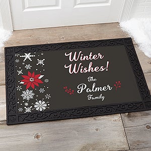 Wintertime Wishes Personalized Doormat- 20x35