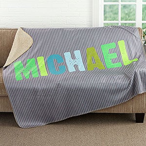 All Mine Personalized 60x80 Sherpa Blanket for Boys