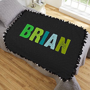 All Mine Personalized 50x60 DIY Tie Blanket for Boys