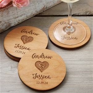 Farmhouse Floral Personalized Wood Coaster