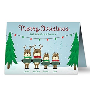 Reindeer Family Personalized Christmas Cards