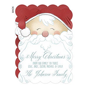 Jolly Santa Personalized Christmas Flat Card