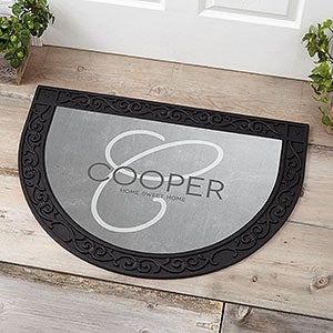 Initial Accent Personalized Half Round Doormat