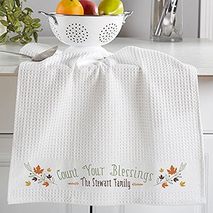 Count Your Blessings Personalized Weave Towel- Set of 2