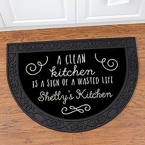 Sassy Kitchen Quotes Personalized Half Round Doormat