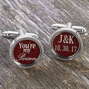 You're My Person Personalized Romantic Wedding Cuff Links